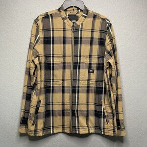 Vans Plaid Long Sleeve Flannel Jacket Classic Fit Beige/Black Medium Mens